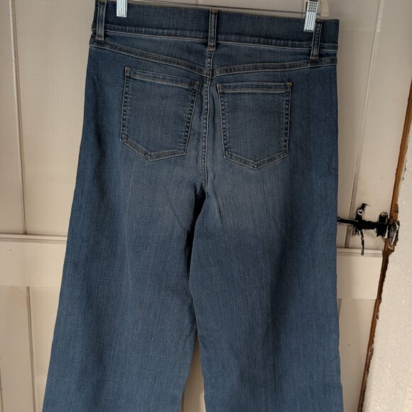 NWT Spanx XL Seamed Front Wide Leg Pull-On Jeans Indigo - Picture 2 of 8